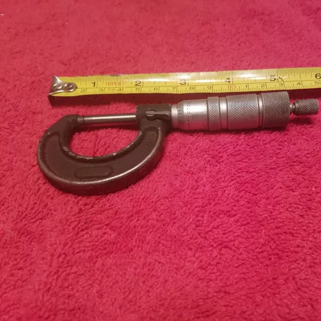 Central Tool Co 0-1" Locking Micrometer Cranston Ri Usa Vtg