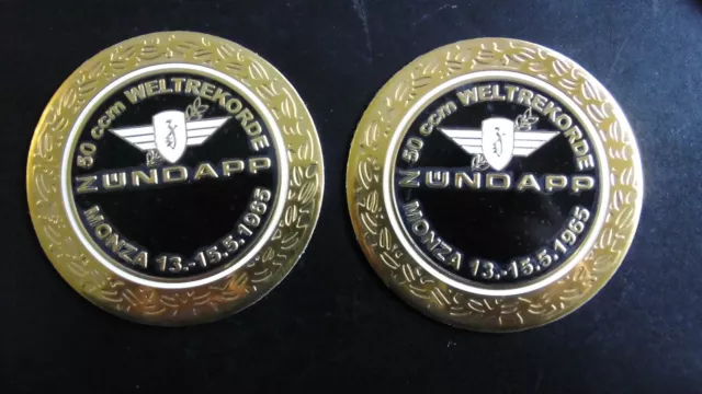 Emblema de Tanque Zündapp ZD20 ZD40 ZD50 Record Mundial 64mm Ø 2 Piezas - Decor