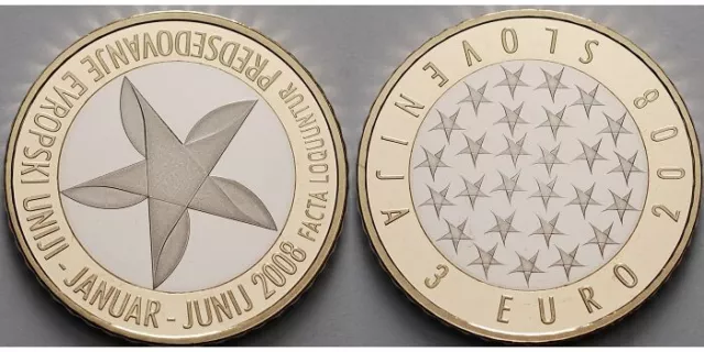 ESLOVENIA 3 euro 2008 Presidencia de la Unión Europea S/C