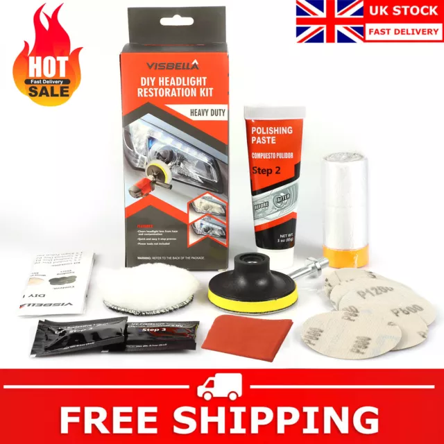 15× Car Headlight Headlamp Cleaning Restoration Polish Light Lens Restorer Kits