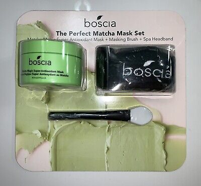 Juego de máscaras Boscia The Perfect Matcha máscara súper antioxidante + cepillo + diadema