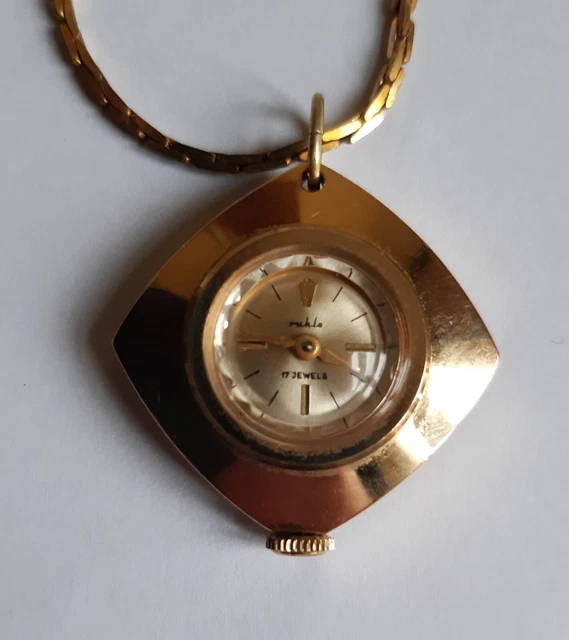 UMF Ruhla Damenuhr als Anhänger mit Kette, 17Jewels gebraucht