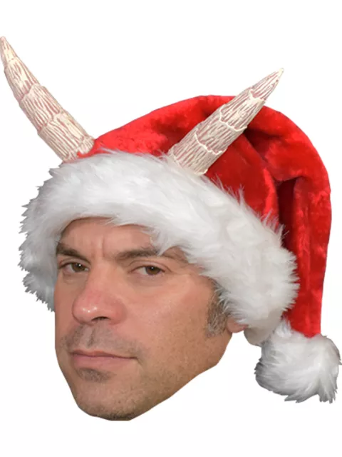 Christmas Santa Hat With Horns Costume Accessory