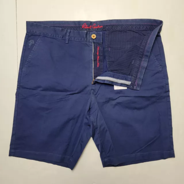 ROBERT GRAHAM Pioneer Size 40 Navy Blue Men's Shorts Pima Cotton Classic Fit