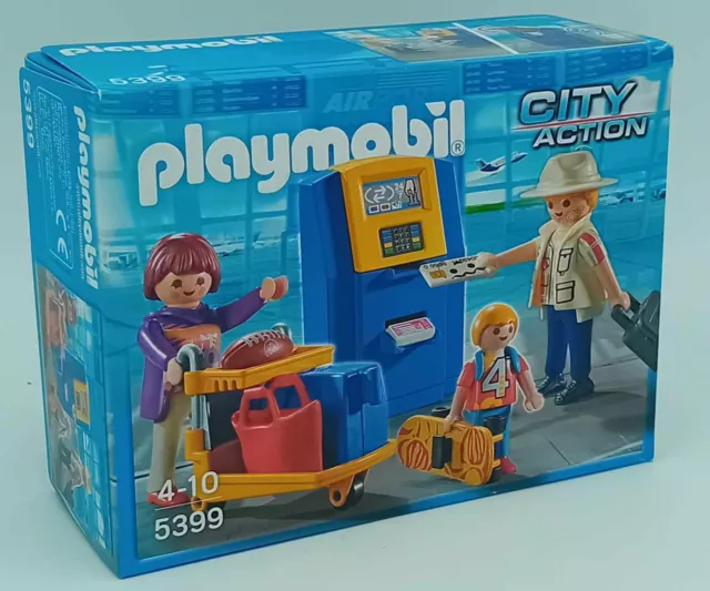 Playmobil 5399 Familie beim Checkin Automat am Flughafen Urlaub Ferien NEU