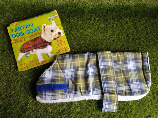 Tartan Dog Coat Fleece Lined Shower Resistant Warm & Washable UK Made +FREE #2