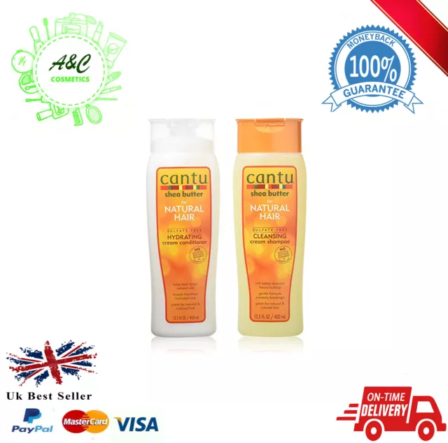 Cantu Shea Butter Sulfate free Cleansing Cream Shampoo & Cream Conditioner 400ml