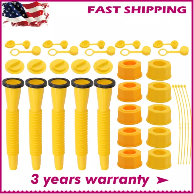 Gas Can Spout Nozzle Vent Kit 5X Replacement For Plastic Gas Cans Old Style Cap