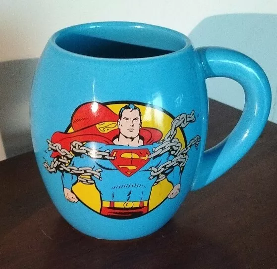 Official Jumbo Warner Bros DC Comics Superman Mug Coffee Tea Cup Blue comic hero