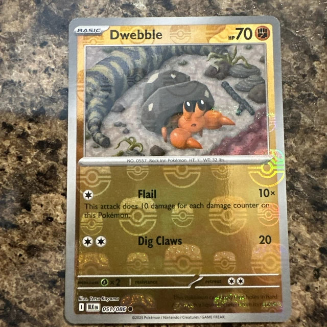 DWEBBLE (POKE BALL Pattern) 051/086 Sv: Black Bolt Holo $24.94 ...