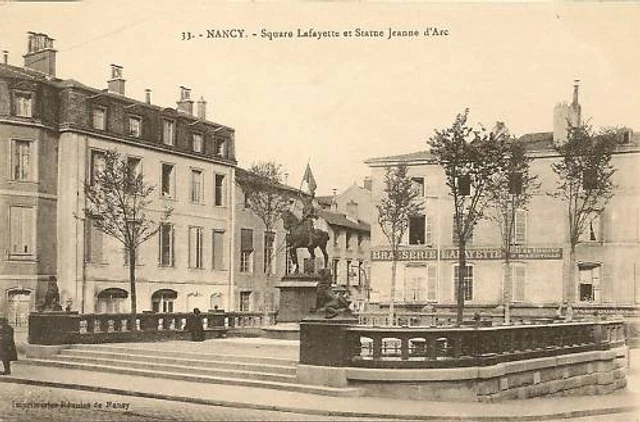 Cpa Nancy Square Lafayette And Janne D'arc Statue
