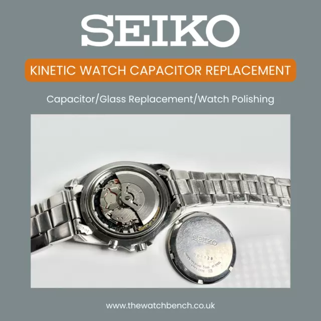 SEIKO KINETIC WATCH CAPACITOR REPLACEMENT - Glass, Polishing + Lorus &  Pulsar £ - PicClick UK