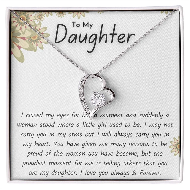 To My Daughter Necklace Birthday Gift Graduation Christmas Present For Daughter