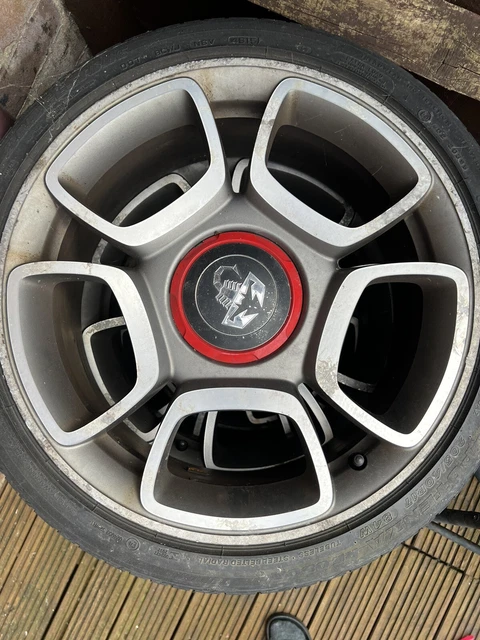 GENUINE FIAT ABARTH 500 595 4x PETAL STYLE ALLOY WHEELS 17” SILVER/GREY ...