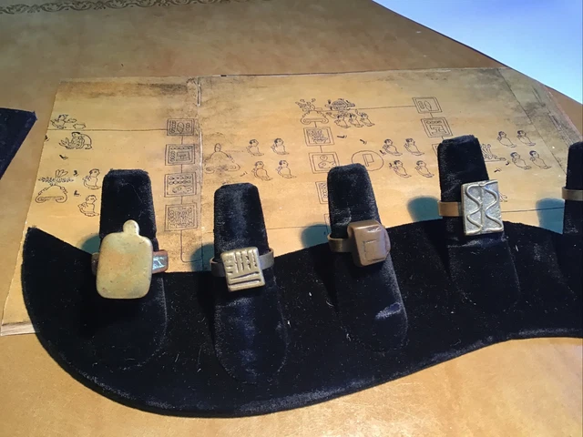5 ANILLOS antiguos de África Occidental de colección = estado de sello tipo 1800-1900 lote 3