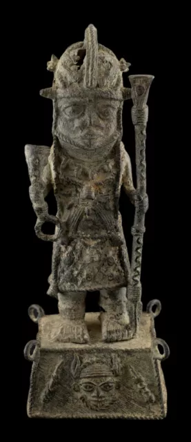 Statuette Afrikanisch Warrior Würdenträger Ife 30 CM Kingdom Edo Du Benin Bronze