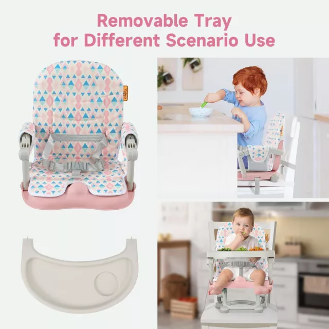 Foldable 3 IN 1 Baby Toddler Infant Highchair Feeding Recliner Seat Chair UK 3