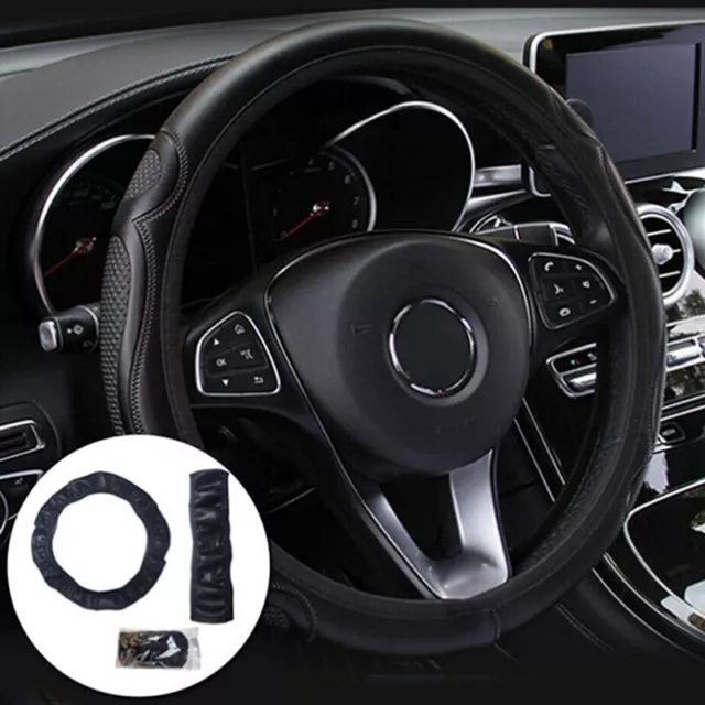 Universal_Auto Car Steering Wheel Cover Leather Breathable Anti-slip B..x