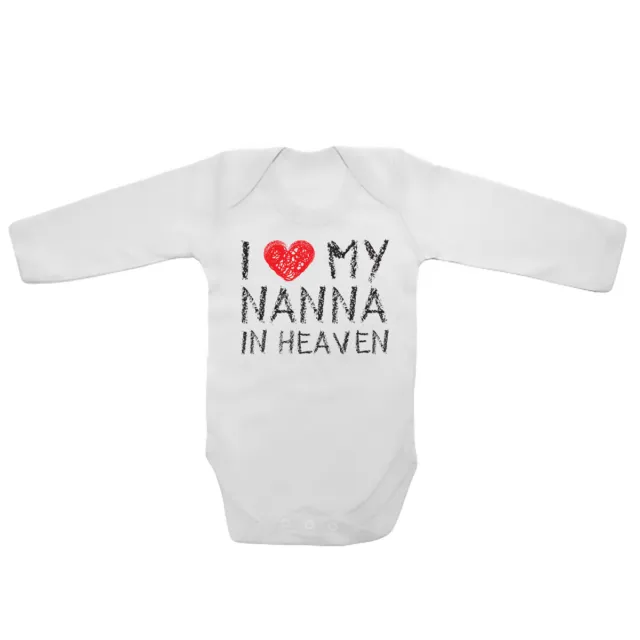 Baby Vests Bodysuits Grows Long Sleeve Funny Printed I LOVE MY NANNA IN HEAVEN