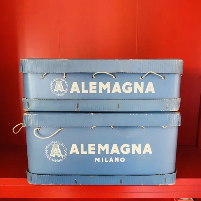 🔴 set 2 grandi scatole colomba Alemagna Milano anni 50 per arredamento vintage