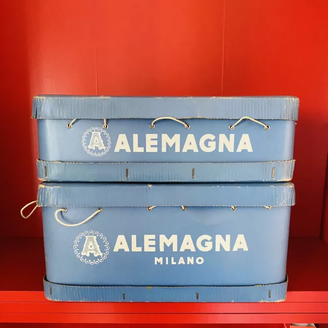 🔴 set 2 grandi scatole colomba Alemagna Milano anni 50 per arredamento vintage