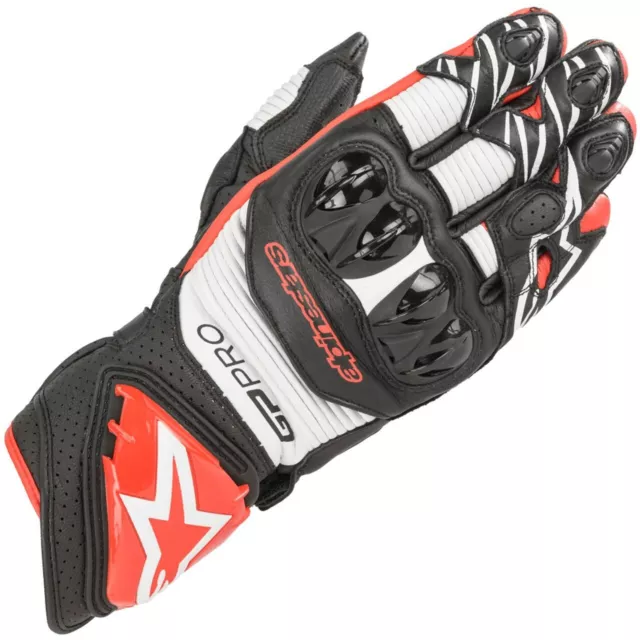 ALPINESTARS GP Pro R3 Gloves BLACK BRIGHT RED WHITE Size EXTRA LARGE (new)