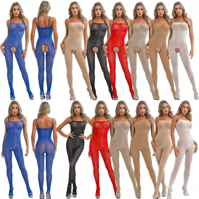 Tute da donna step-less see-through stretch catsuit body lingerie sexy