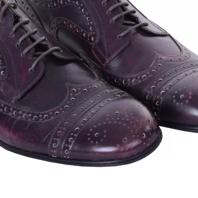 Dolce & Gabbana Richelieu Brogue Derby Chaussures Violet 41 08038 3