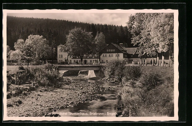 AK Erlabrunn i. Erzgeb., Blick zum Hotel Täumerhaus