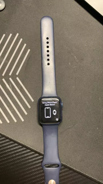 Apple Watch Series 6 44mm Silver Aluminum Case with Deep Navy Sport Band (GPS +