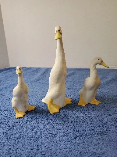 Set Of 3   Angeline Original Handpainted White Ducks