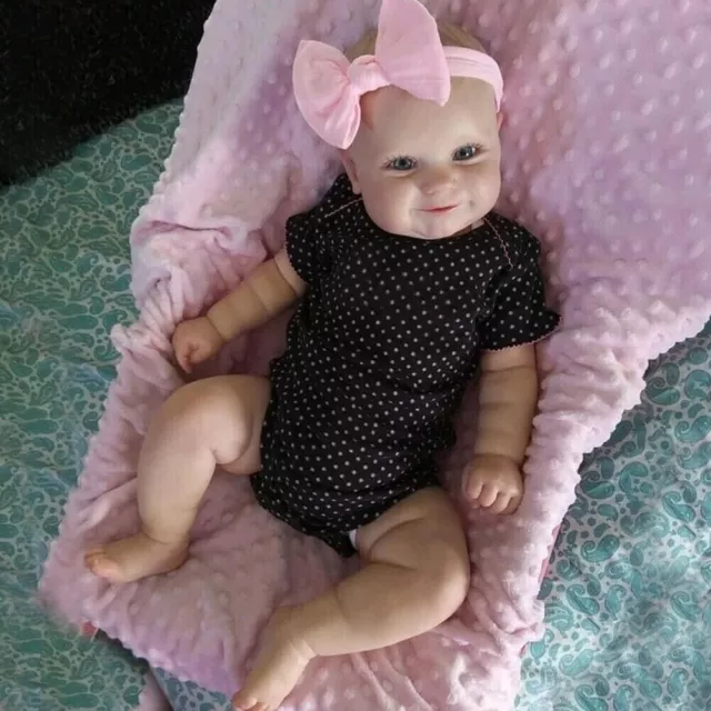 UK 24" Reborn Baby Dolls Silicone Vinyl Real Lifelike Toddler Newborn Doll Gift