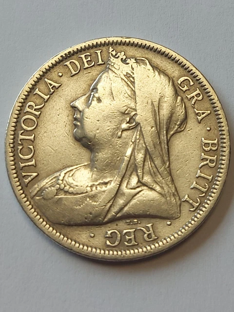 1900 Queen Victoria Half Crown Silver Coin