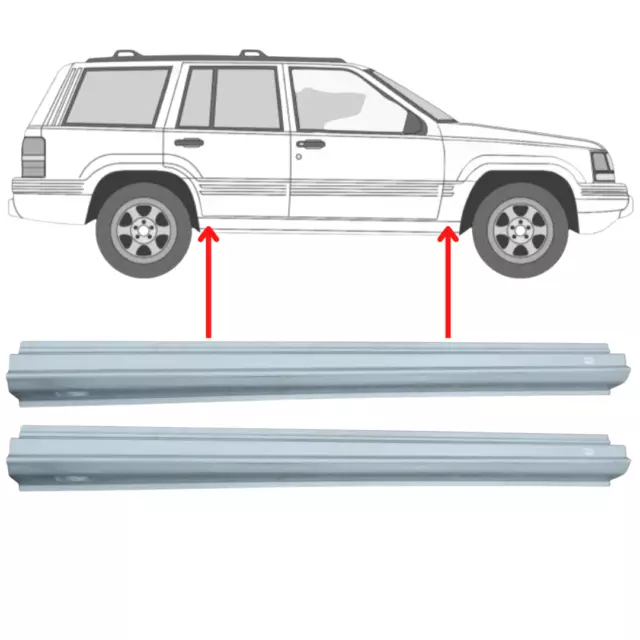 2x Schweller Für Jeep Grand Cherokee Z 91-96/96-98 Reparaturblech Paar Silber