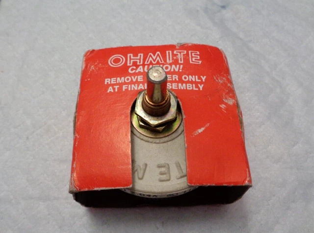 A New / NOS Ohmite RJS12R List 214L 12 Ohm 50W 2.04A Rheostat / Potentiometer