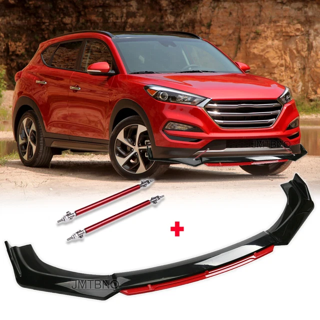 Front Bumper Chin Lip Spoiler Splitters Carbon Fiber For BMW Strut Rod