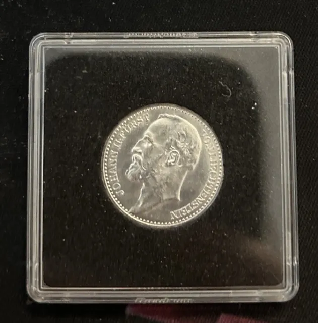 Seltene 1 Krone - Johann II 1900 Silber ss/vz mit Zertifikat