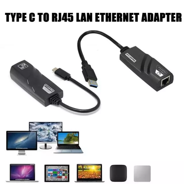 USB3.1/Type C to Gigabit 1000Mbps RJ45 Ethernet LAN Network Adapter for PC/Mac