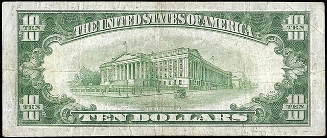 1953 A $10 Ten Dollar Silver Certificate Blue Seal FR 1707 VF or Better 2