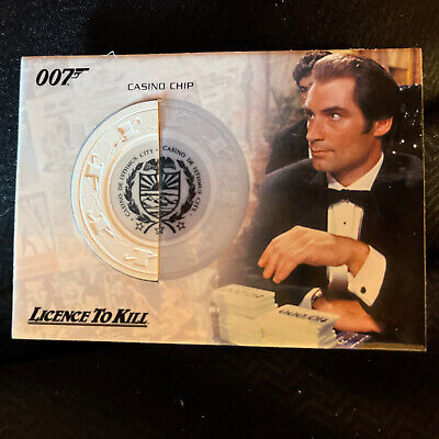 James Bond Casino Chip RARE WHITE VARIATION Relic Prop Card RC6 Left Half