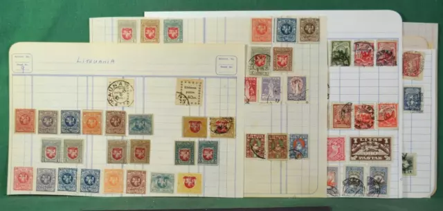 Lithuania Stamps On 8 Pages From Old Album  (Z19)