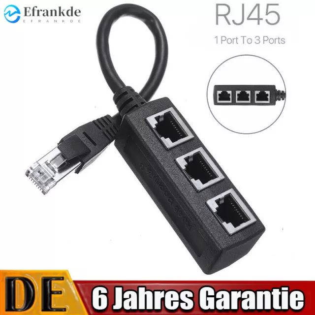 Ethernet Netzwerk LAN Verteiler Splitter RJ45 1 Zu 3 Port Adapterkabel Stecker