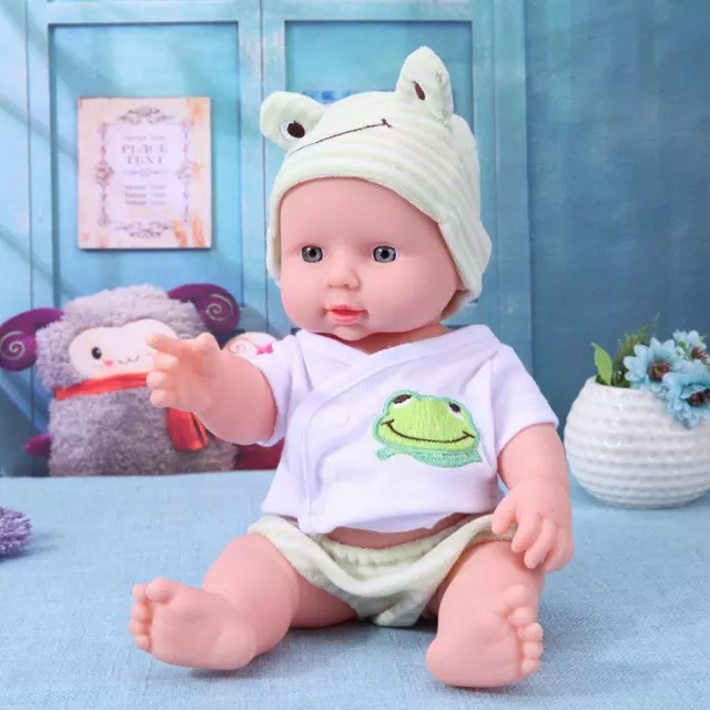 30cm Finished Doll Washable PVC 3D Prop Doll Baby Companion Toys (Green) 2