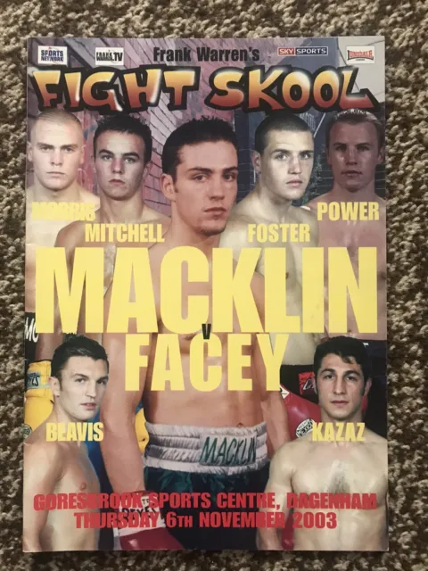 Macklin v Facey boxing programme