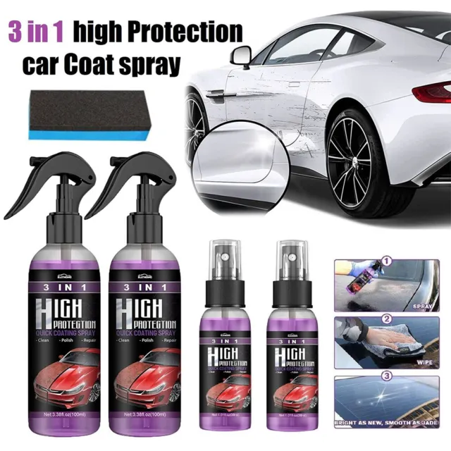 100ML 3 in 1 High Protection Quick Car Coat Ceramic Coating Spray  Hydrophobic US