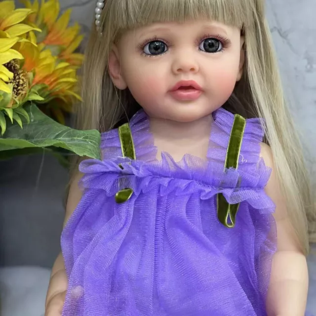Bambole 22 pollici bambina reborn vinile intero bambola corpo reale fatta a mano regalo bambino