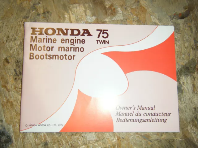 1976 Honda 75 Twin Marine Engine Original Owners Manual Operator's Booklet