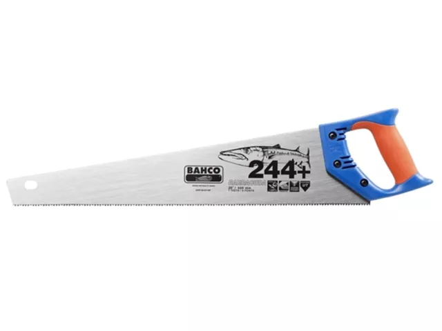 BAHCO 22"/550mm BARRACUDA 244+ Hardpoint 7TPI Wood/Timber Cutting Hand Saw, 22in