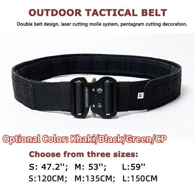 Field Belt Tactical Military Hook And Loop Comfortable Army Paintball Hunting (Black, Small - View #9