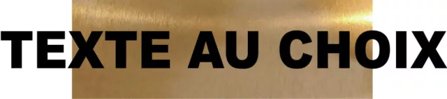 TEXTE AU CHOIX Plaque de porte en aluminium couleur or texte en noir  15x5cm